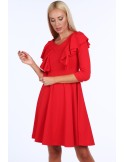 Rotes Kleid mit Rüschen 1818 – Online-Shop – Boutique